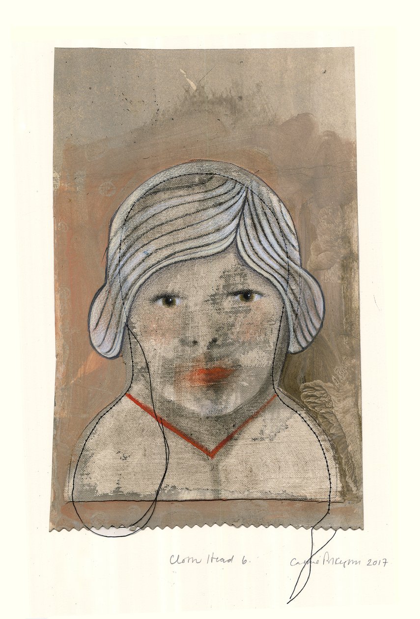 Cloth Head, 2017 (archív digitális nyomat kézi színezéssel) alkotó: Cathie Pilkington