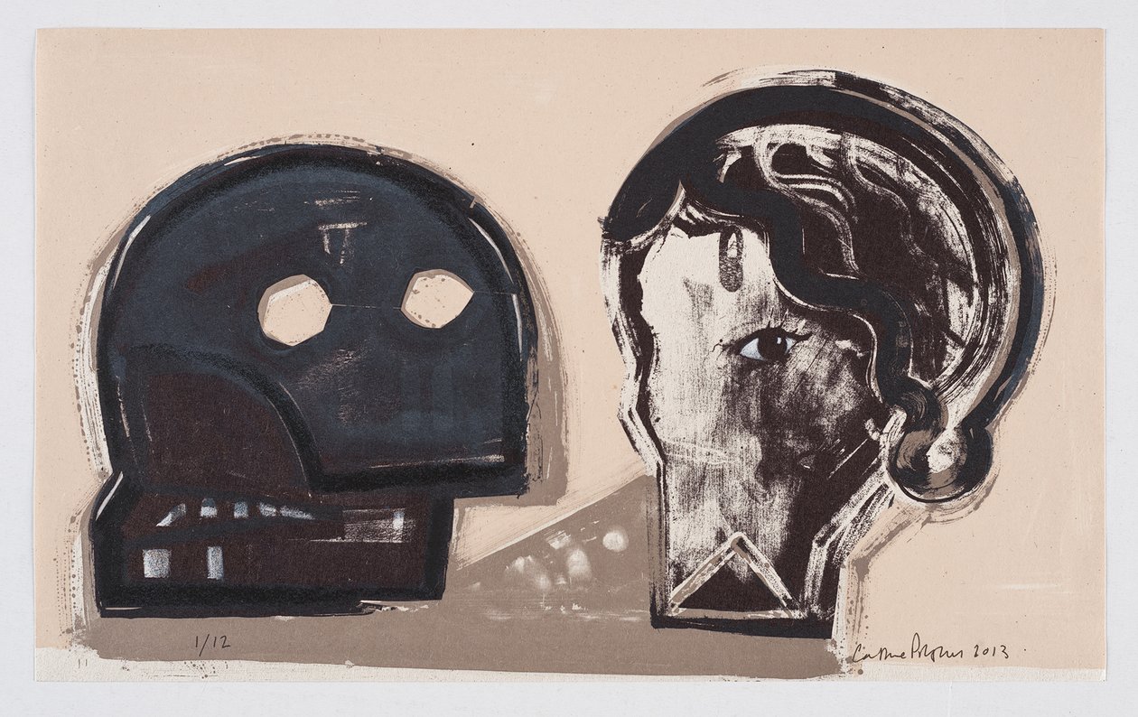 Looks 5, 2013 (litográfia kézi színezéssel) alkotó: Cathie Pilkington