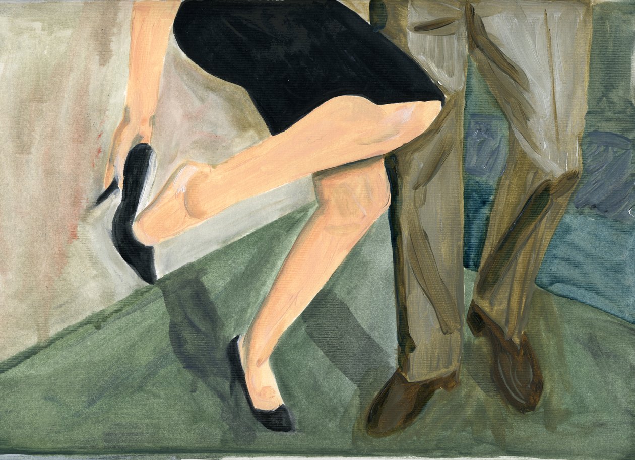 27.09.09 - Úgy táncoltak, hogy le kellett vennie a cipőjét, 2009 (olaj, papír) alkotó: Cathy Lomax