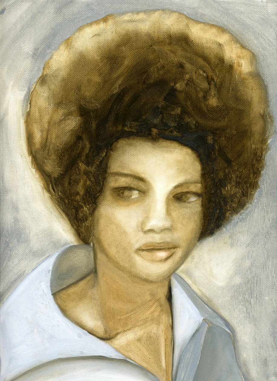 Afro 2 (Kathleen Cleaver), 2007 (olaj, vászon, papír) alkotó: Cathy Lomax