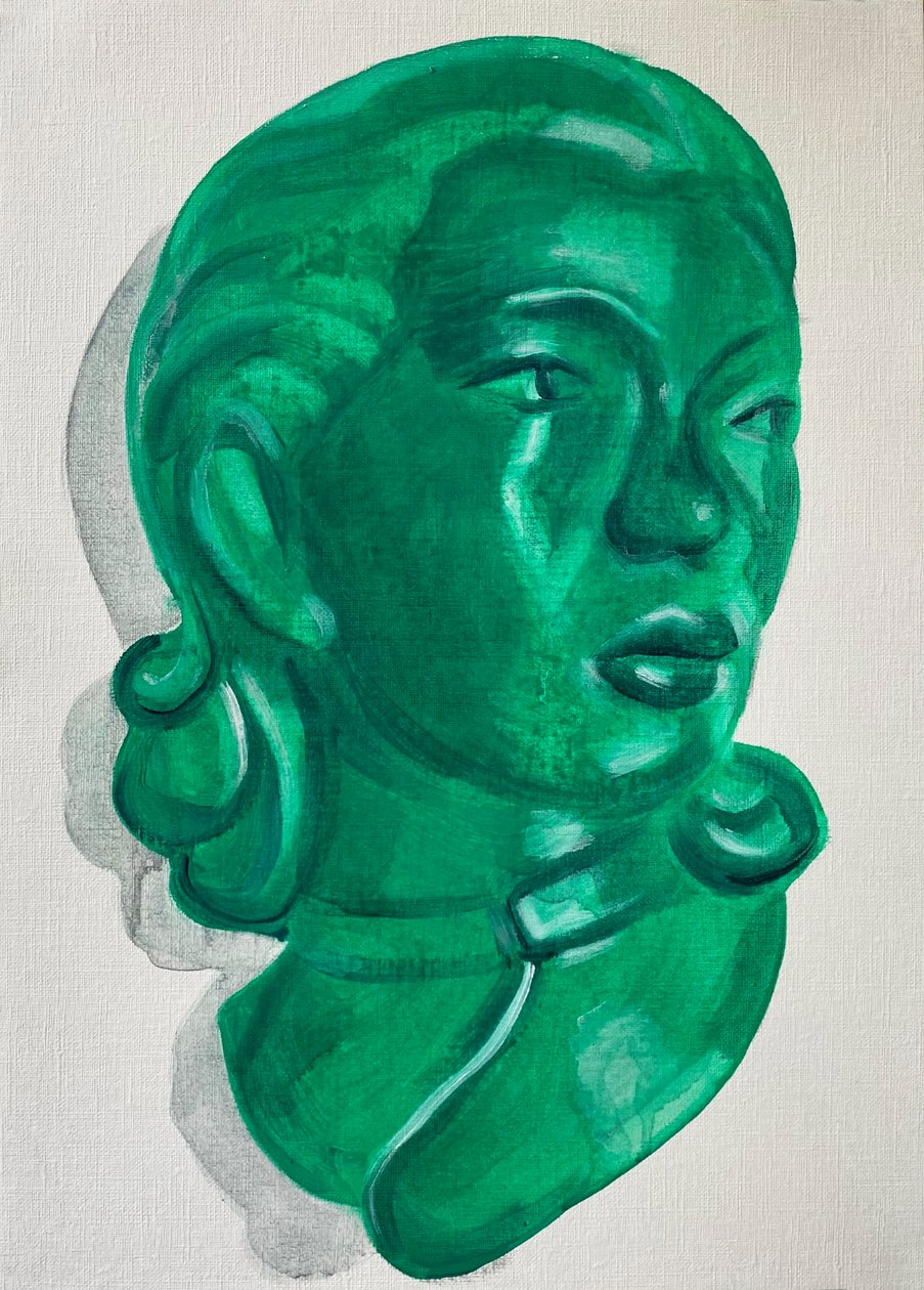 Conceal, 2021 (olaj, papír) alkotó: Cathy Lomax