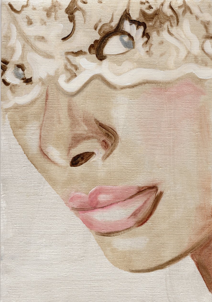 Lace Face, 2019 (olaj és akril, papír) alkotó: Cathy Lomax