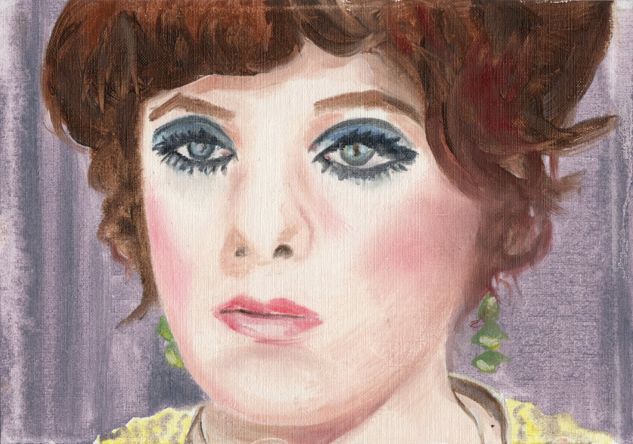Mirtusz (fülbevaló), 2024 (olaj, papír) alkotó: Cathy Lomax