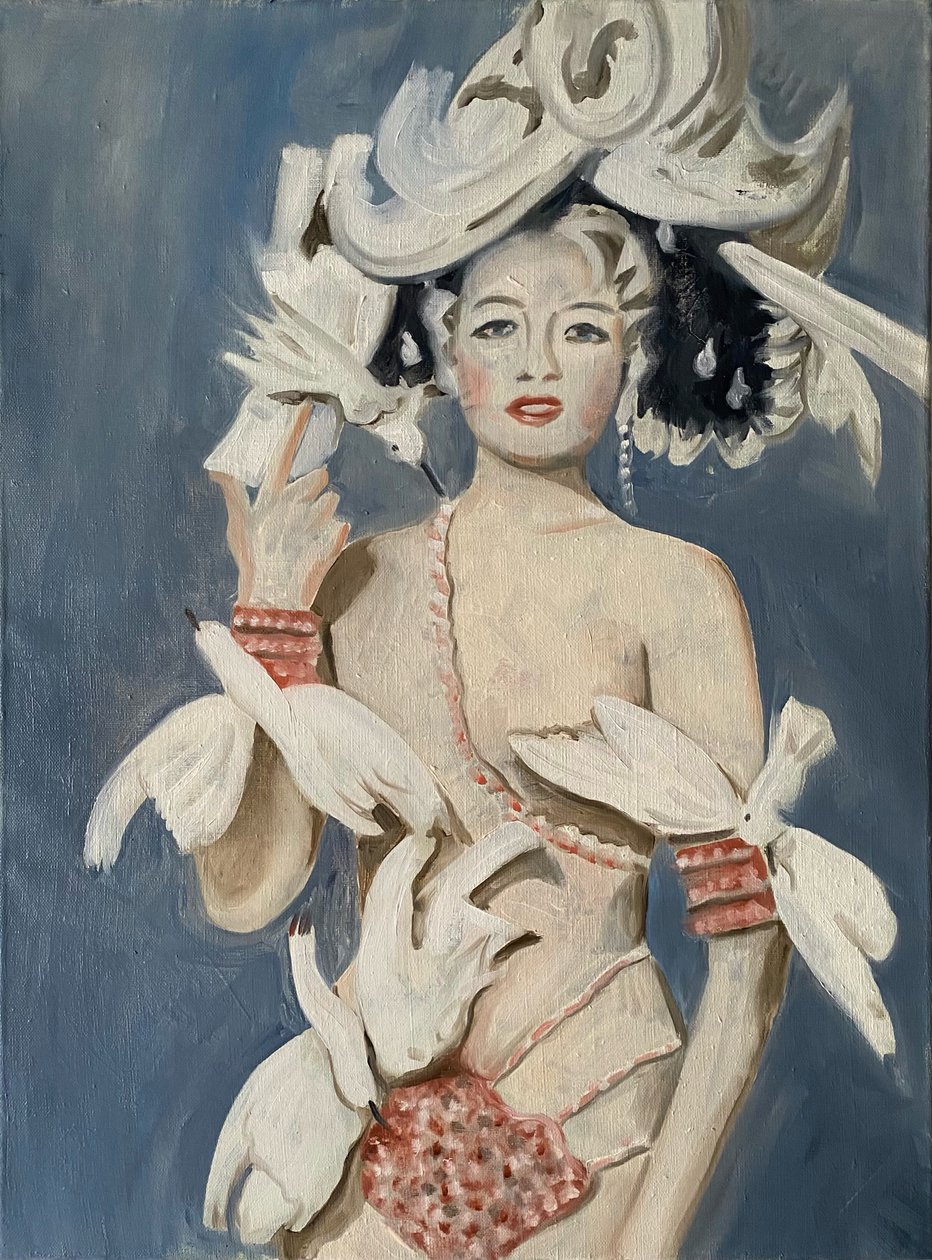 Showgirl, 2022 (olaj, vászon) alkotó: Cathy Lomax
