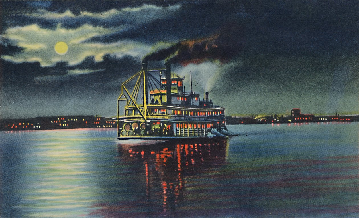 Holdfény az Ohio folyón, Louisville, Ky., 1942 alkotó: Caufield and Shook