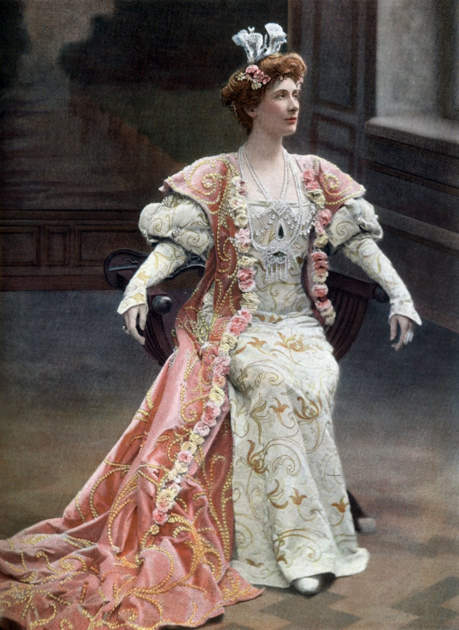 Mary Garden skót operaénekesnő (1874-1967) Orlanda szerepében a párizsi „La reine Fiammette” operában, fotó: Cautin és Berger a „Le Theatre” című francia lapból, február 11. alkotó: Cautin and Berger