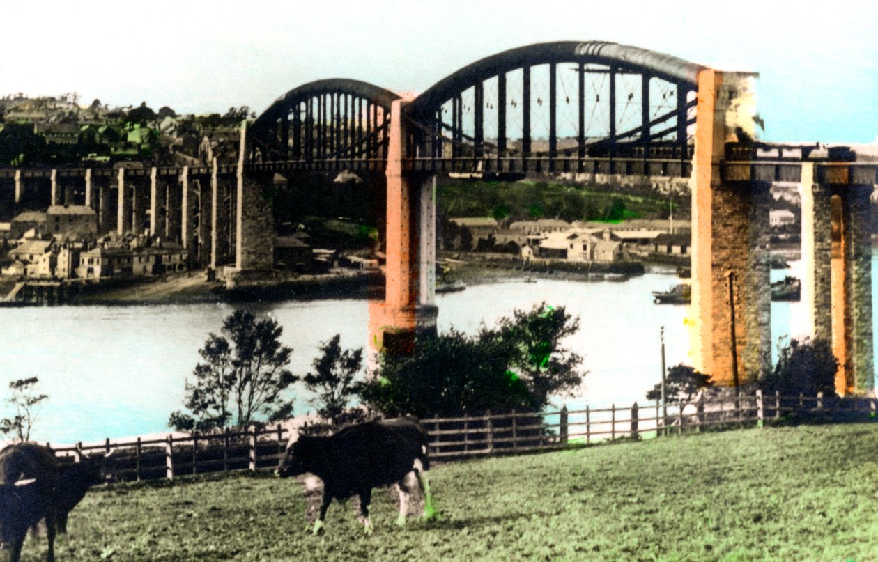 A Royal Albert Bridge, Saltash, Cornwall, 1926. alkotó: Cavenders Ltd