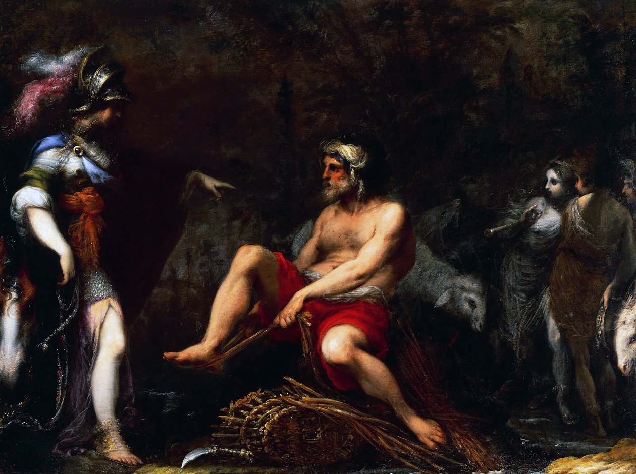 Erminia a pásztorok között, Francisco Montelatici, Cecco Bravo (1601-1661), olaj, vászon alkotó: Cecco  Bravo