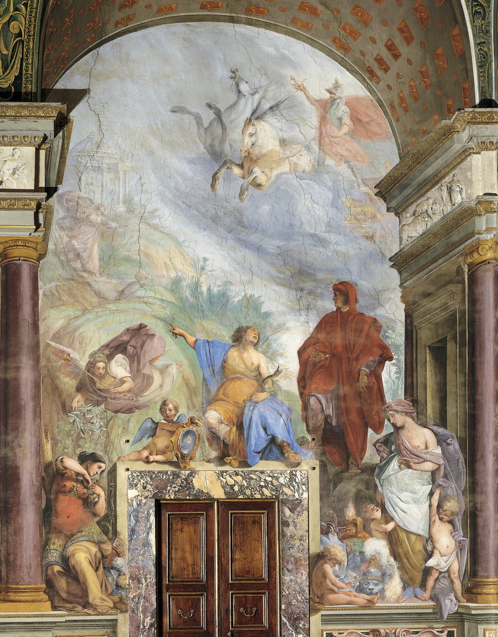 Lorenzo Csodálatos beszélgetés Prudence-szal, Francesco Montelatici freskója, Cecco Bravo (1607-1661), Ezüstmúzeum, Pitti-palota, Firenze, Olaszország alkotó: Cecco  Bravo