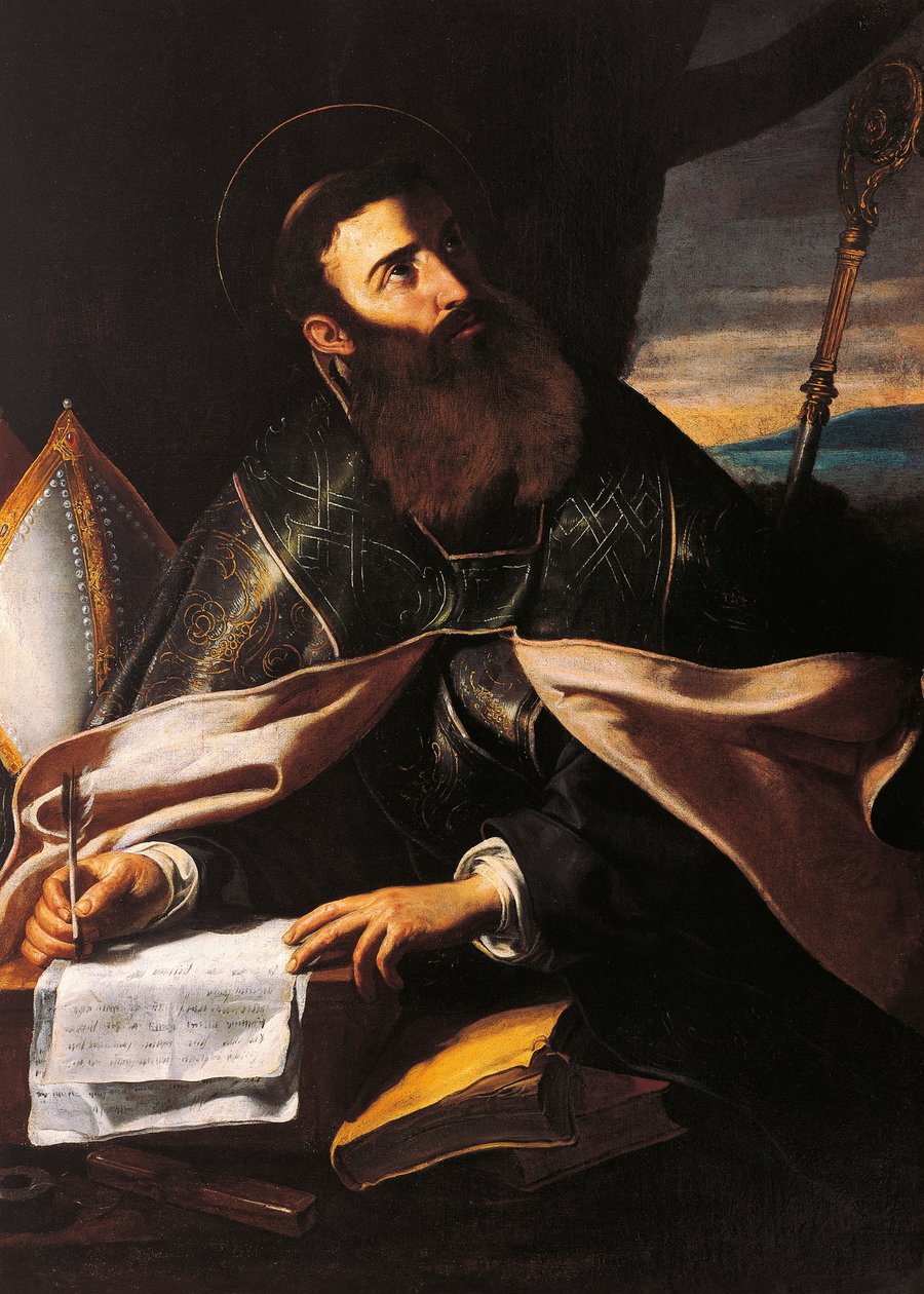 Hippói Szent Ágoston portréja (olaj, vászon) alkotó: Cecco de Caravaggio