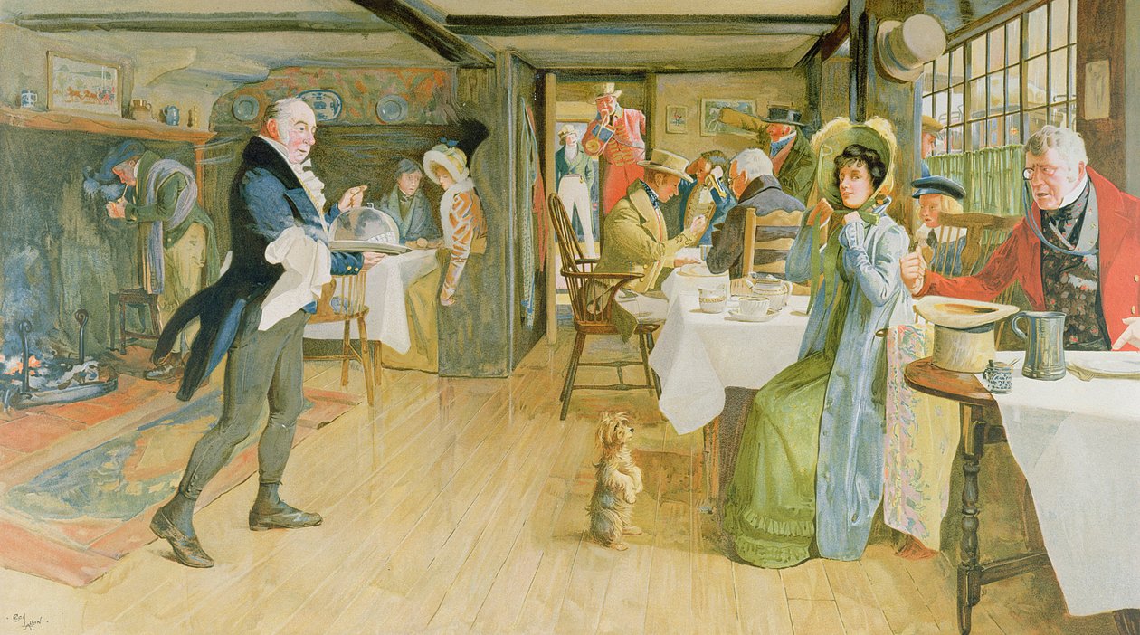 Vacsoráért könyörgés, (kromolitográfia, 74. sz. bizonyíték, Lawrence és Bullen vakbélyegzőjével) alkotó: Cecil Charles Windsor Aldin
