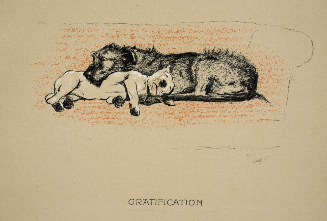Gratification, 1930, a „Sleeping Partners” 1. kiadása, Aldin, Cecil Charles Windsor (1870-1935), kiadó: Eyre and Spottiswoode Limited, Chalk and Charcoal papíron alkotó: Cecil Charles Windsor Aldin