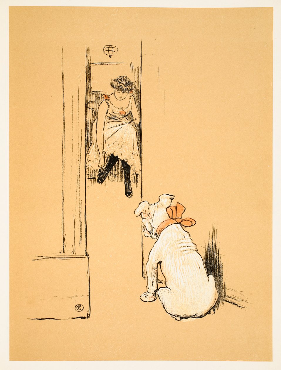 Az én úrnőm öltözködése, „Egy meleg kutya, egy bolond év története” Aldin, Cecil Charles Windsor (1870-1935), William Heineman, 1905. Illusztráció, 1. kiadás, Kréta és zsírkréta papíron, alkotó: Cecil Charles Windsor Aldin