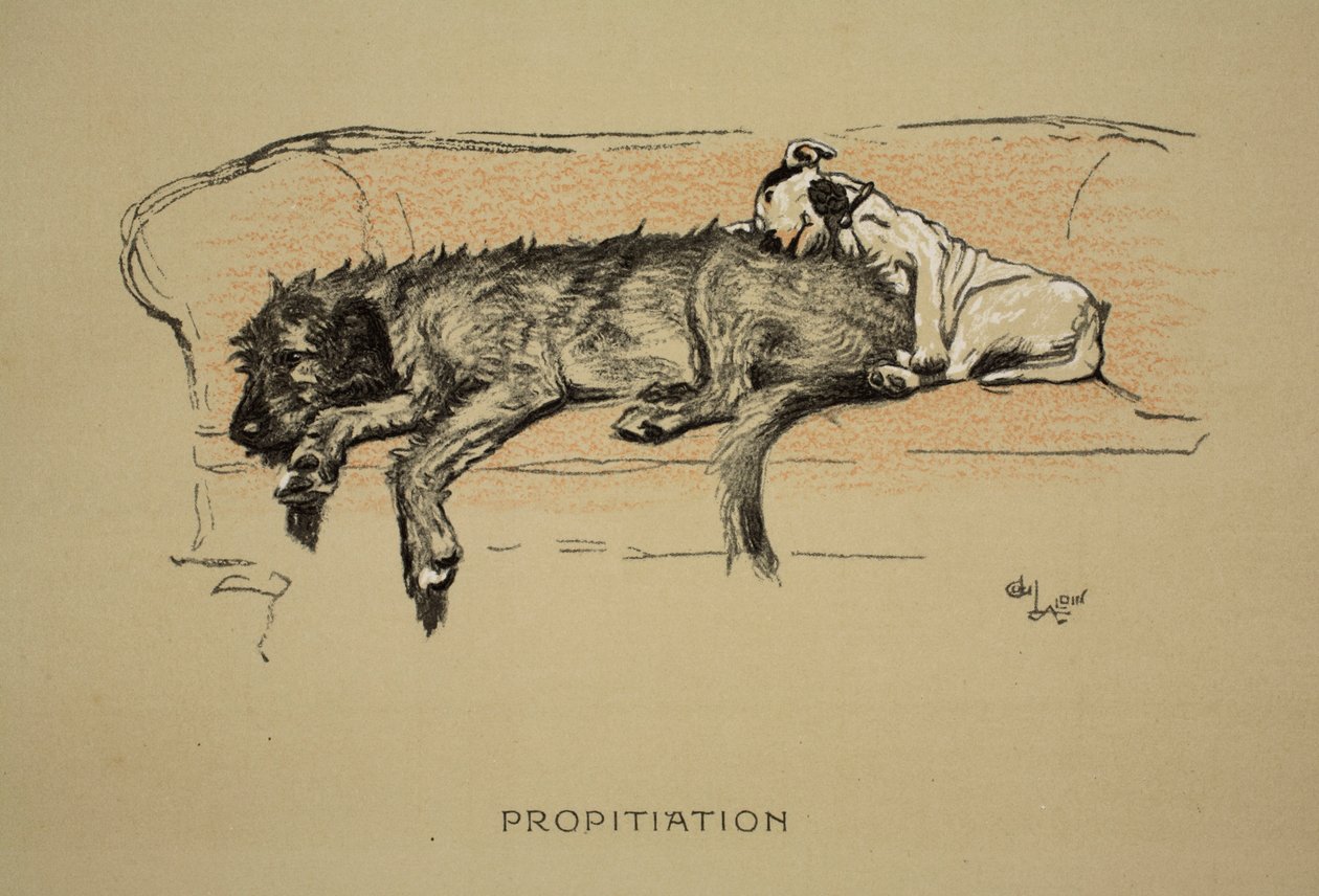Propitation, 1930, a „Sleeping Partners” 1. kiadása, Aldin, Cecil Charles Windsor (1870-1935), kiadó: Eyre and Spottiswoode Limited, Chalk and Charcoal papíron alkotó: Cecil Charles Windsor Aldin