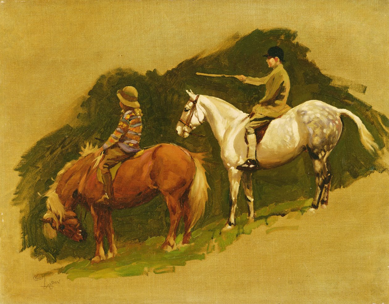 Tanulmány a Cloutsham Farmnak, Exmoor ("The Devon és Somerset") 1925 alkotó: Cecil Charles Windsor Aldin