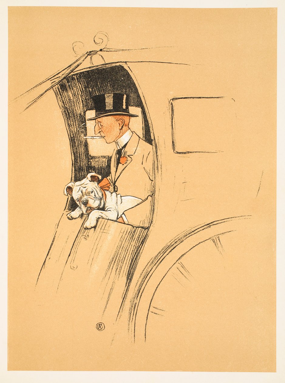 Az extra utas, "Egy meleg kutya, egy bolond év története" Aldin, Cecil Charles Windsor (1870-1935), kiadta William Heineman, 1905. Illusztráció, 1. kiadás, Kréta és zsírkréta papíron, alkotó: Cecil Charles Windsor Aldin