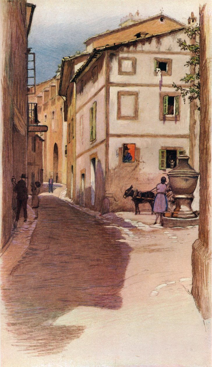„Egy mallorcai utcai jelenet”, 20. század, 1931 alkotó: Cecil Charles Windsor Aldin
