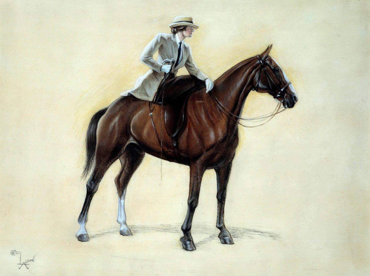 Elegáns kavalier, aki az Amazonasba emelkedik. Cecil Aldin (1870-1935) rajza 19. század Magángyűjtemény alkotó: Cecil Charles Windsor Aldin