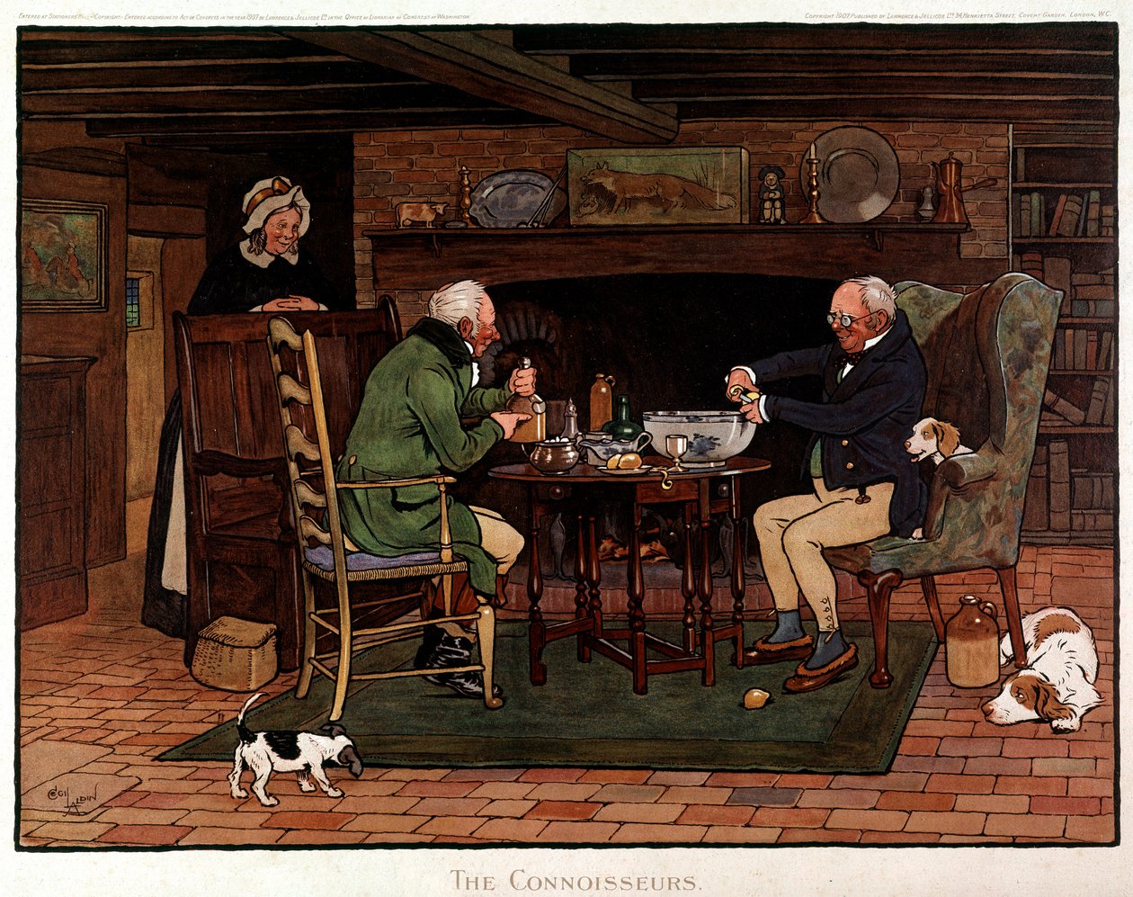 Ínyencek Két angol előkészítő ütés. Cecil Aldin akvarellje alkotó: Cecil Charles Windsor Aldin