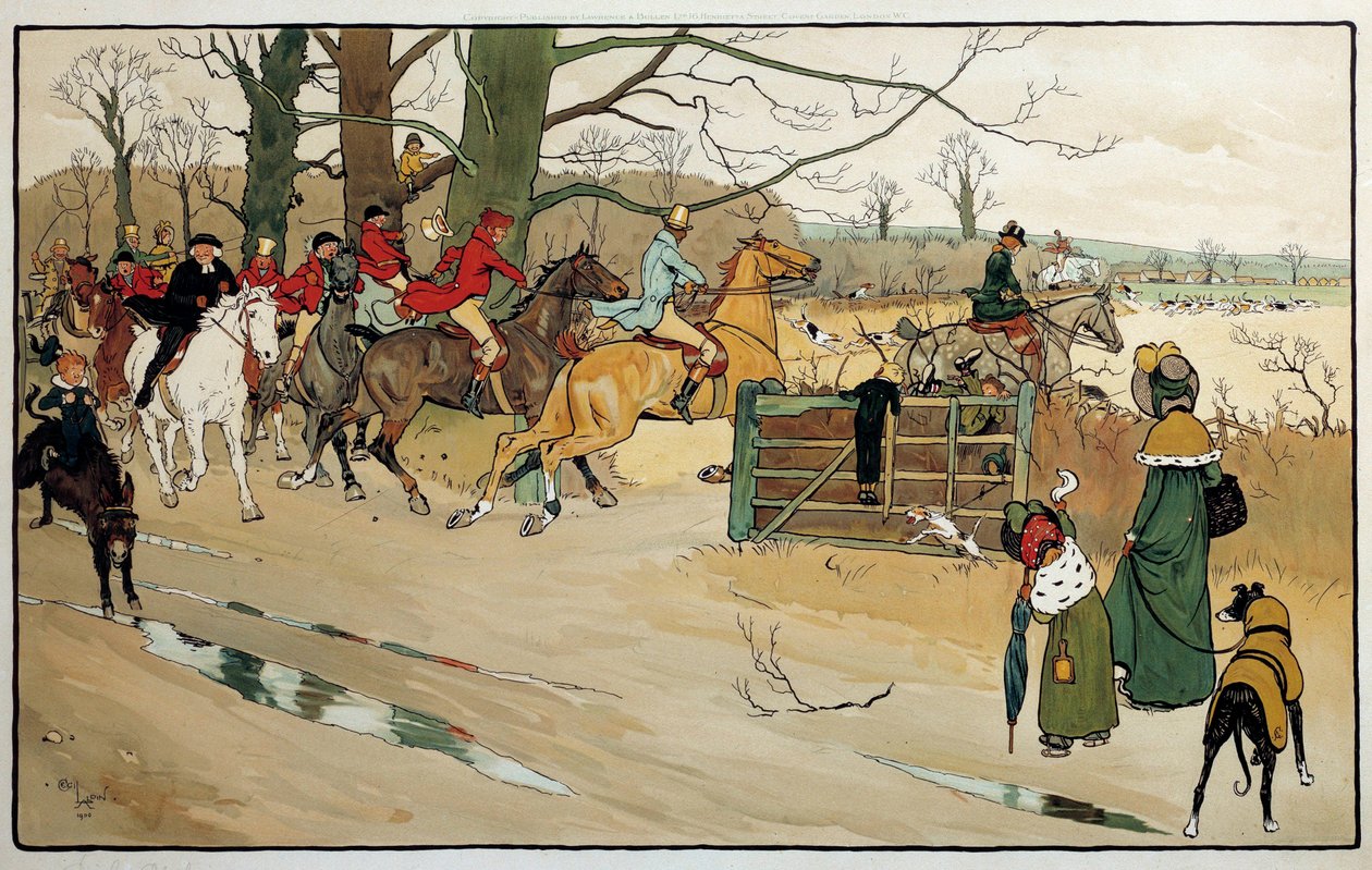 Cecil Aldin (1870 -?) metszete, Anglia. Coll. Rész alkotó: Cecil Charles Windsor Aldin