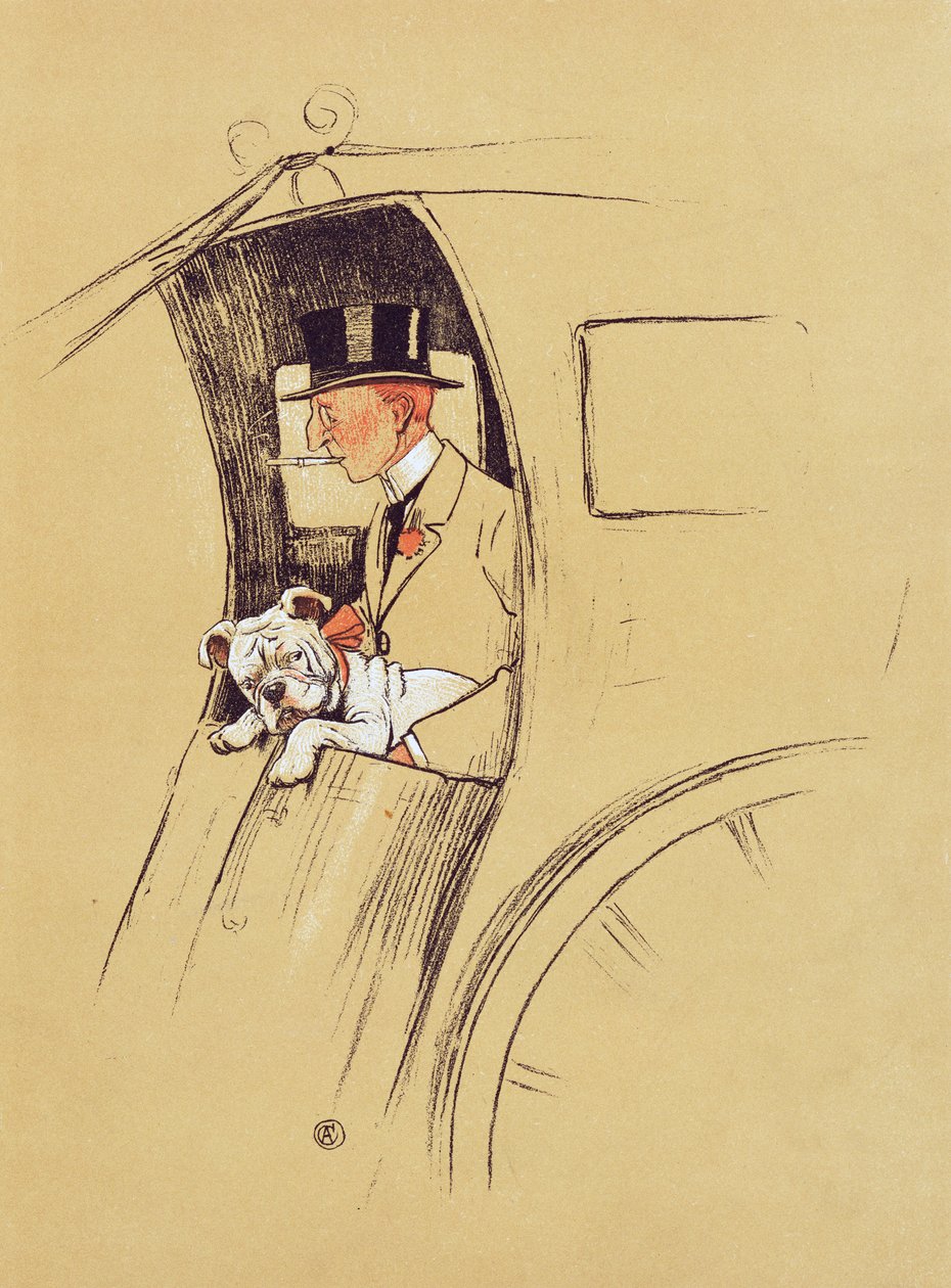 Hansom Cab (kréta és zsírkréta papíron) alkotó: Cecil Charles Windsor Aldin