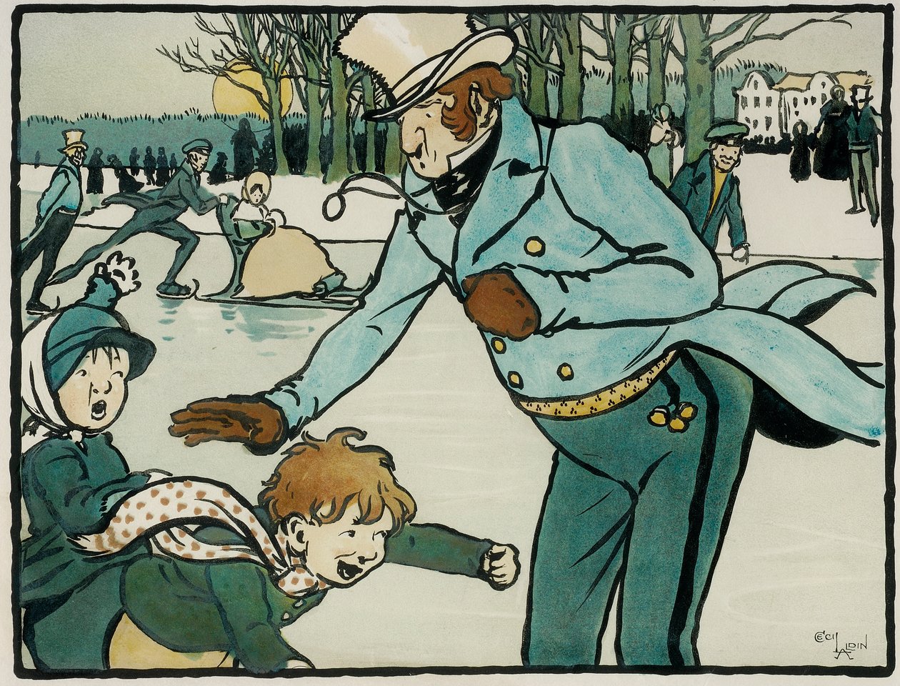 Régi angol sportok és játékok: korcsolyázás alkotó: Cecil Charles Windsor Aldin