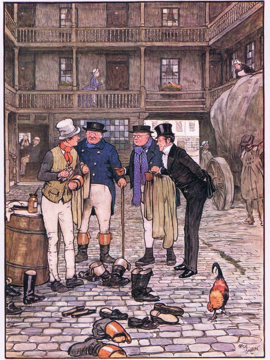 Sam a White Hart udvarán alkotó: Cecil Charles Windsor Aldin