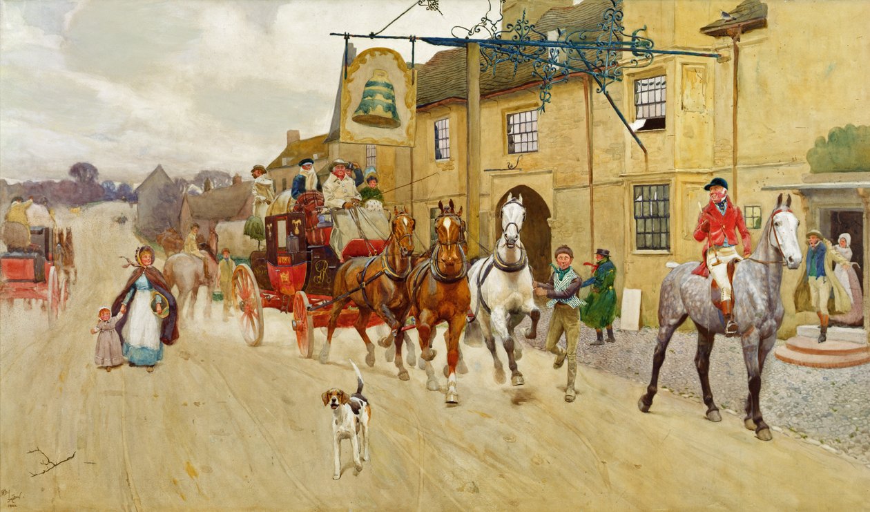 The Great North Road, The Bell at Stilton alkotó: Cecil Charles Windsor Aldin