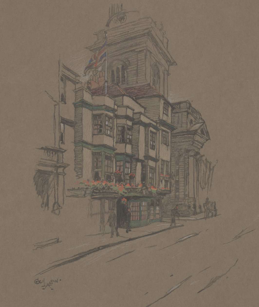 Cím nélkül (kézzel színezett litó) alkotó: Cecil Charles Windsor Aldin
