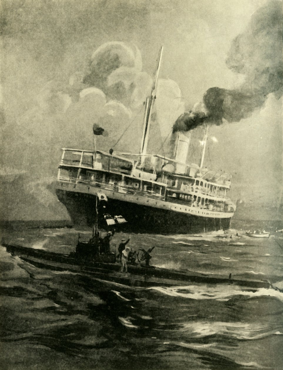 A Falaba elsüllyedése, első világháború, 1915. március 28., 1920 c. alkotó: Cecil King