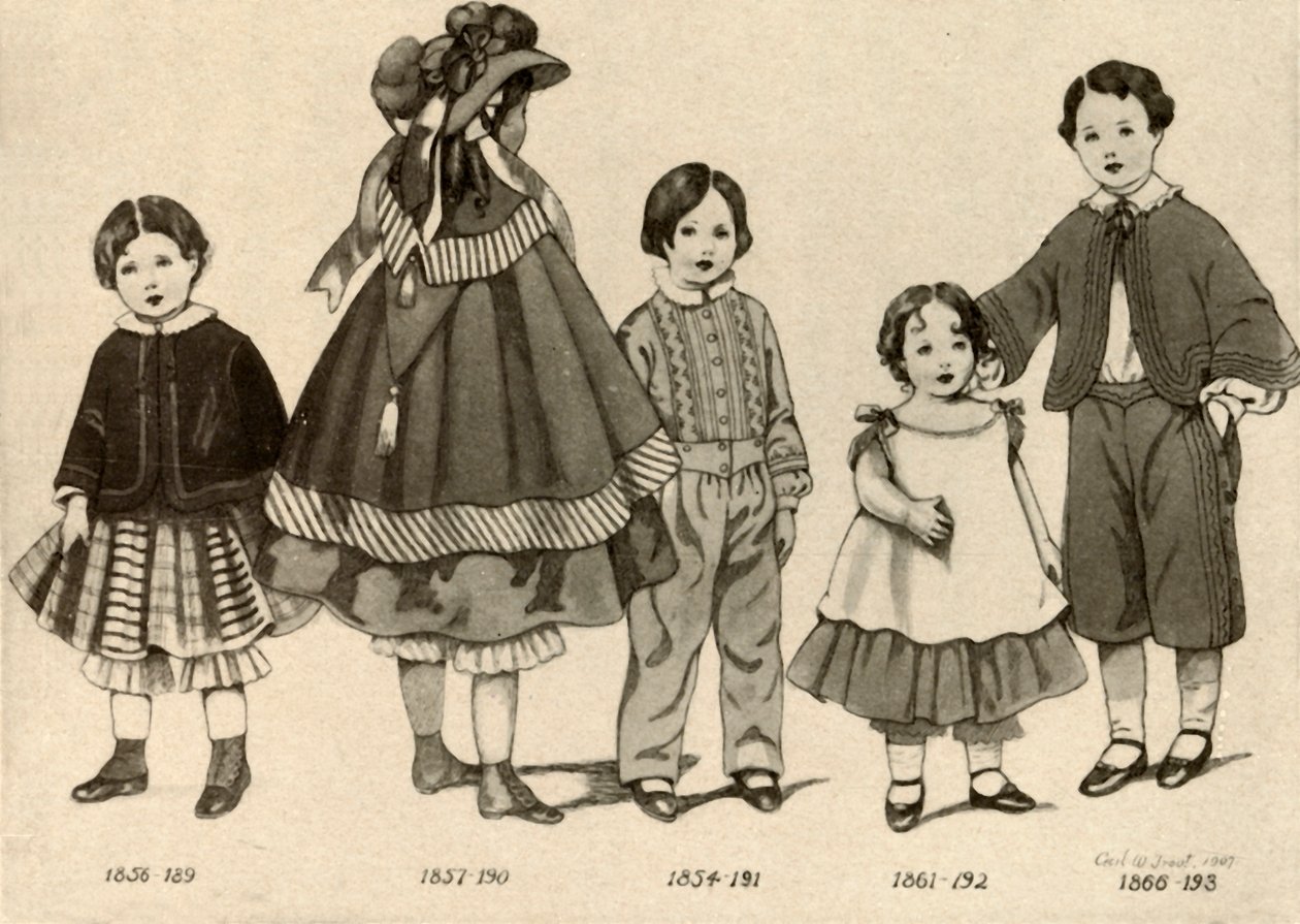 Gyermekruházat 1850-1860, 1907, 1937. alkotó: Cecil W. Trout