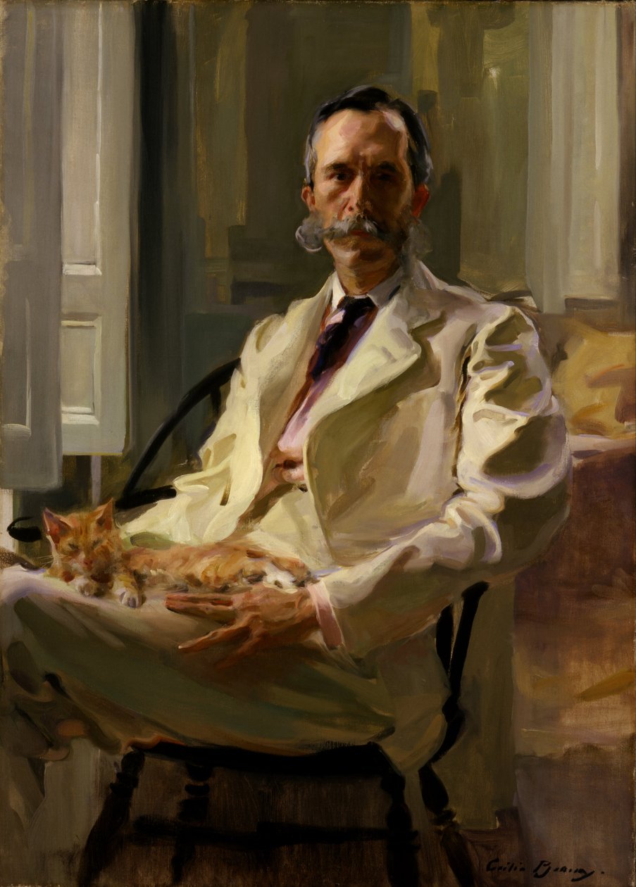 Ember a macskával (Henry Sturgis Drinker) alkotó: Cecilia Beaux
