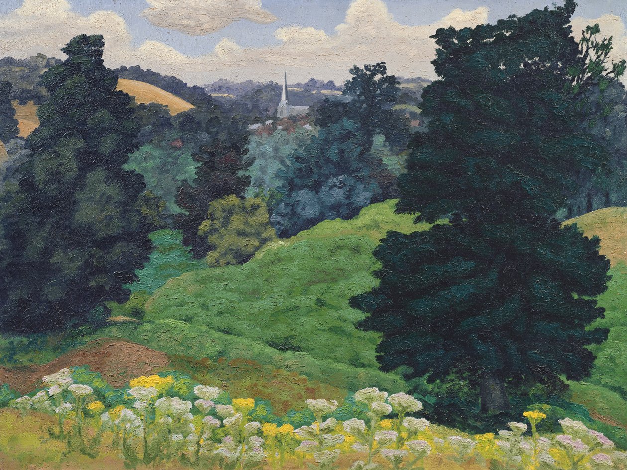 Hadleigh templom, 1942 körül alkotó: Cedric Morris