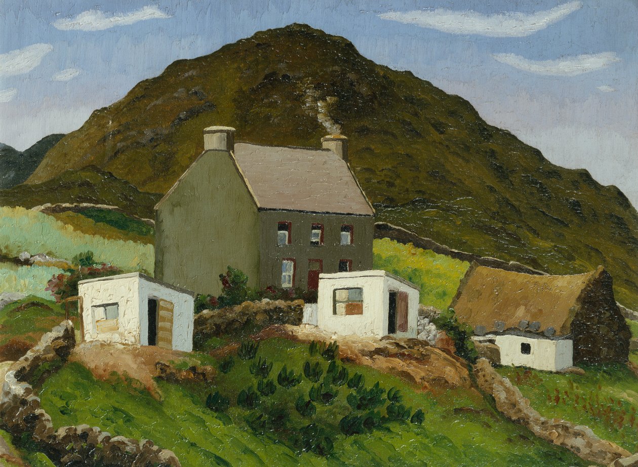 House on a Welsh Hillside, 1935 körül (olaj, vászon) alkotó: Cedric Morris