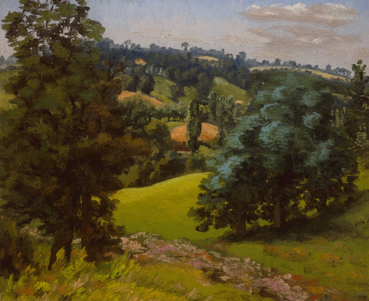 Tájkép Hadleighben (olaj, vászon) alkotó: Cedric Morris