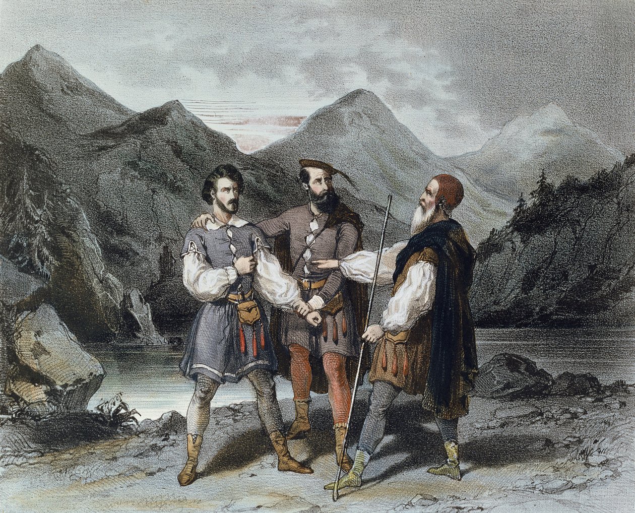 A három kanton esküje, illusztráció Gioacchino Rossini (1792-1868) Tell William című operájához, XIX. alkotó: Celestin Deshayes