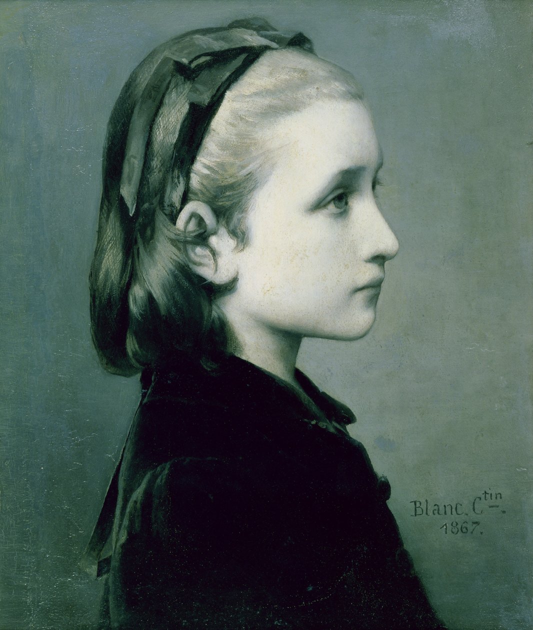 Egy lány feje, 1867 alkotó: Celestin Blanc