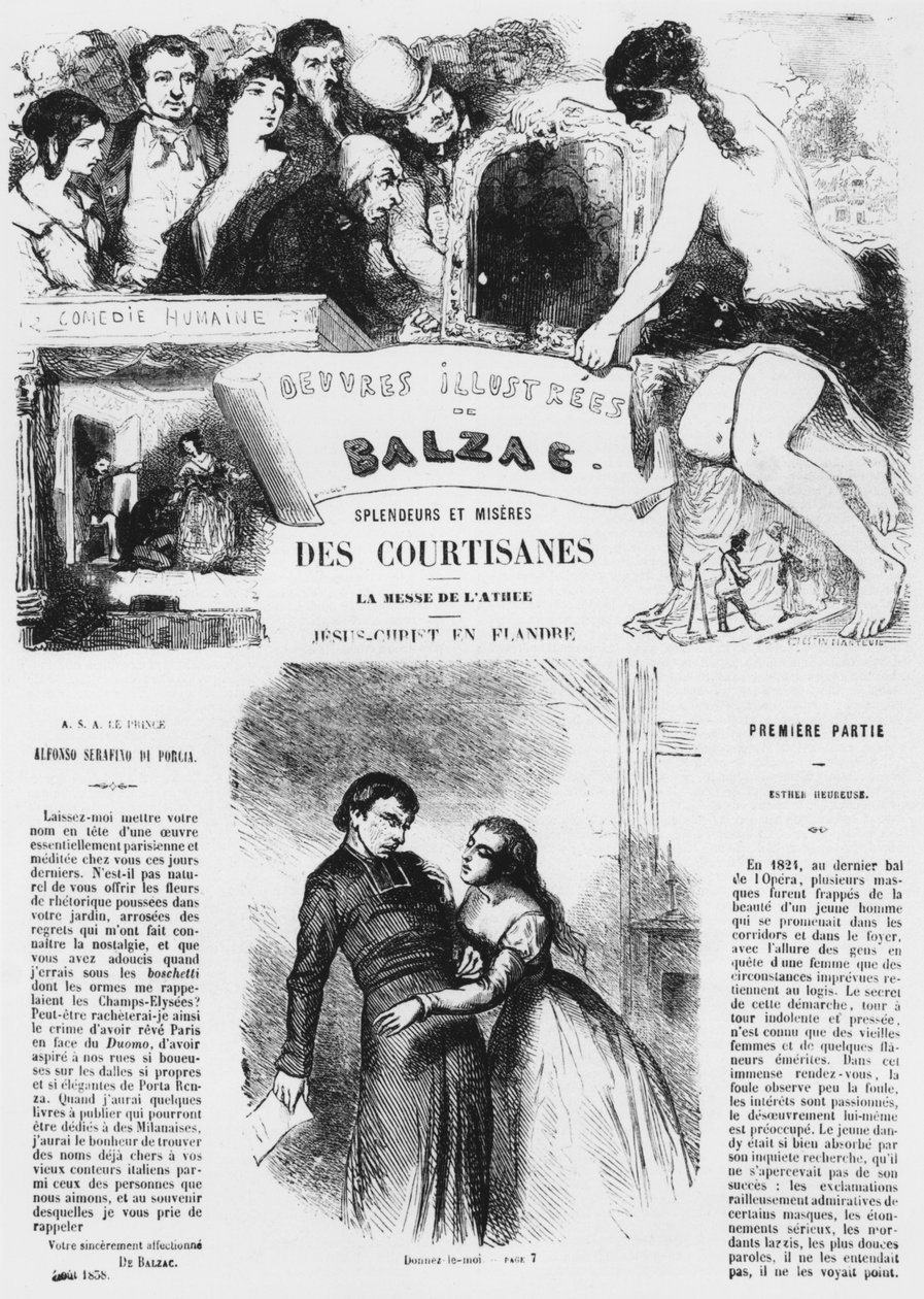 Illusztráció Honore de Balzac „Splendeurs et Miseres des Courtisanes” című művéből, 1867-ben alkotó: Celestin Francois Nanteuil