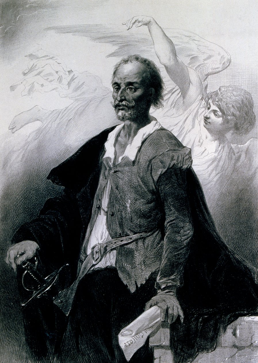 Miguel de Cervantes Saavedra portréja (Alcala de Henares alkotó: Celestin Francois Nanteuil