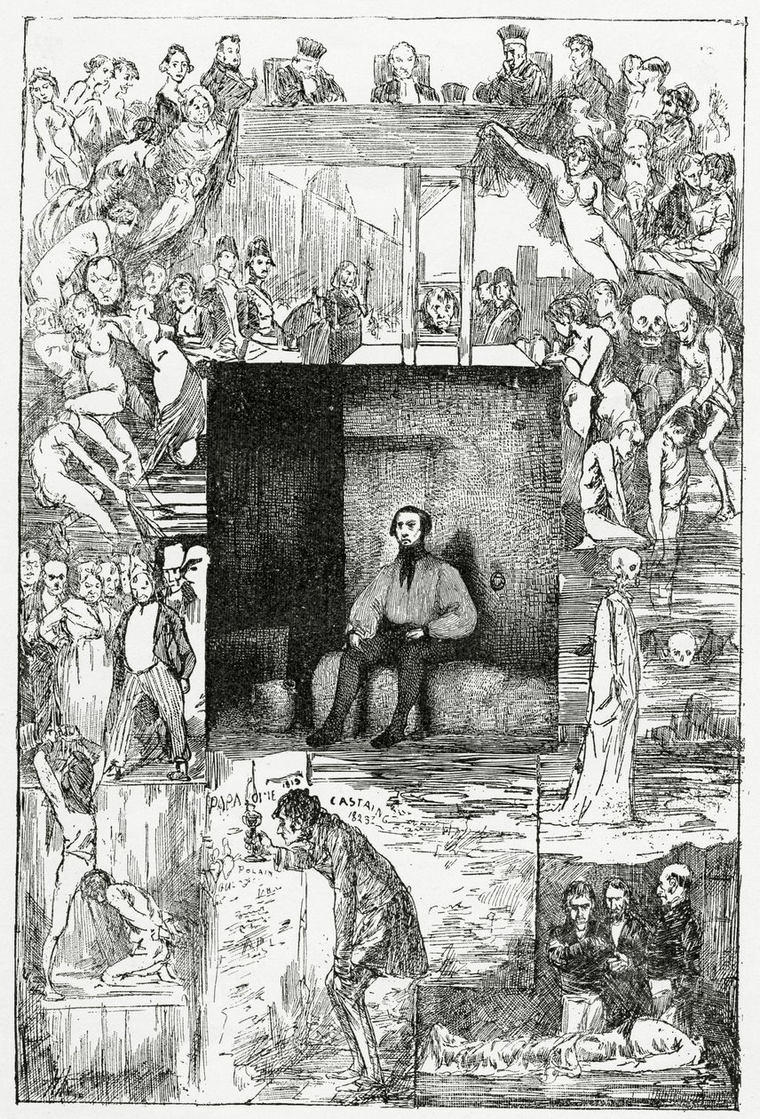 Az elítélt utolsó napja, 19. század (bw-metszet) alkotó: Celestin Francois Nanteuil