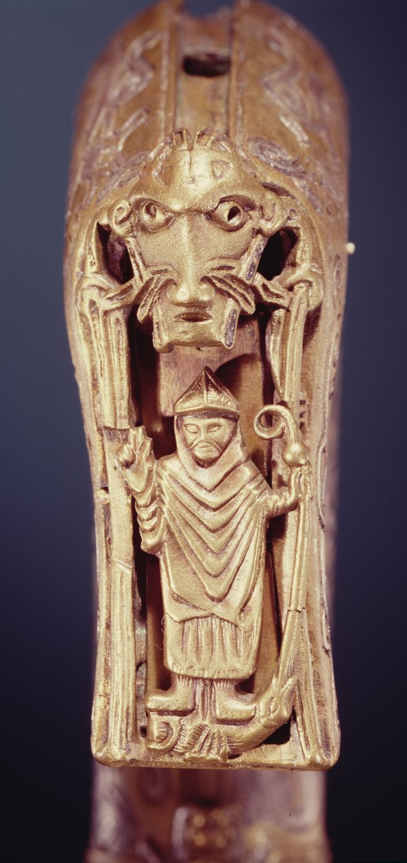 Clonmacnoise Crozier, Offaly megye, viking kori fa bronzlemezbe csomagolva, 228692-es ezüst részlettel alkotó: Celtic