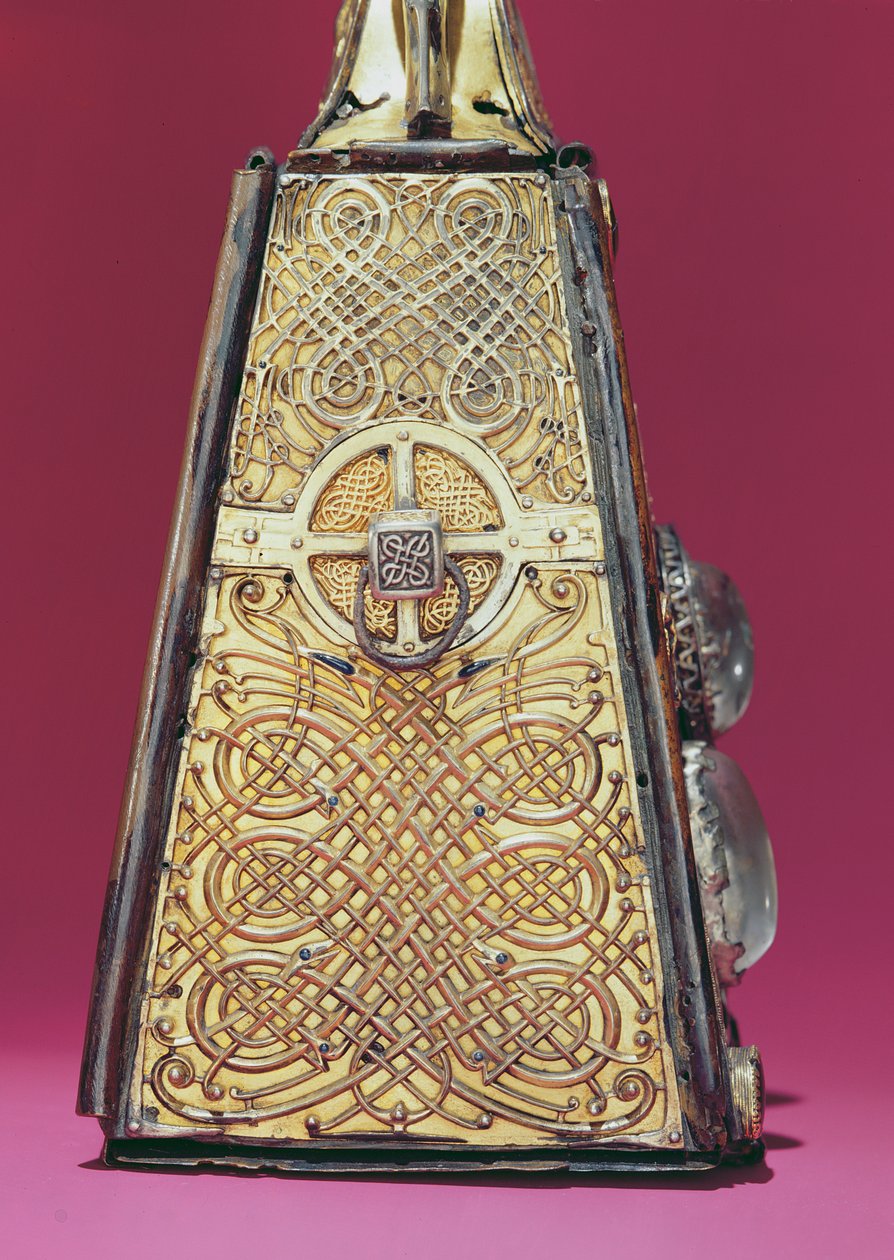 A Szent Patrik harang szentély ezüst oldala, Armaghból, Írországból, 1100 körül (bronz ezüst és arany filigrán kristállyal és üveggel) (lásd még: 226891) alkotó: Celtic