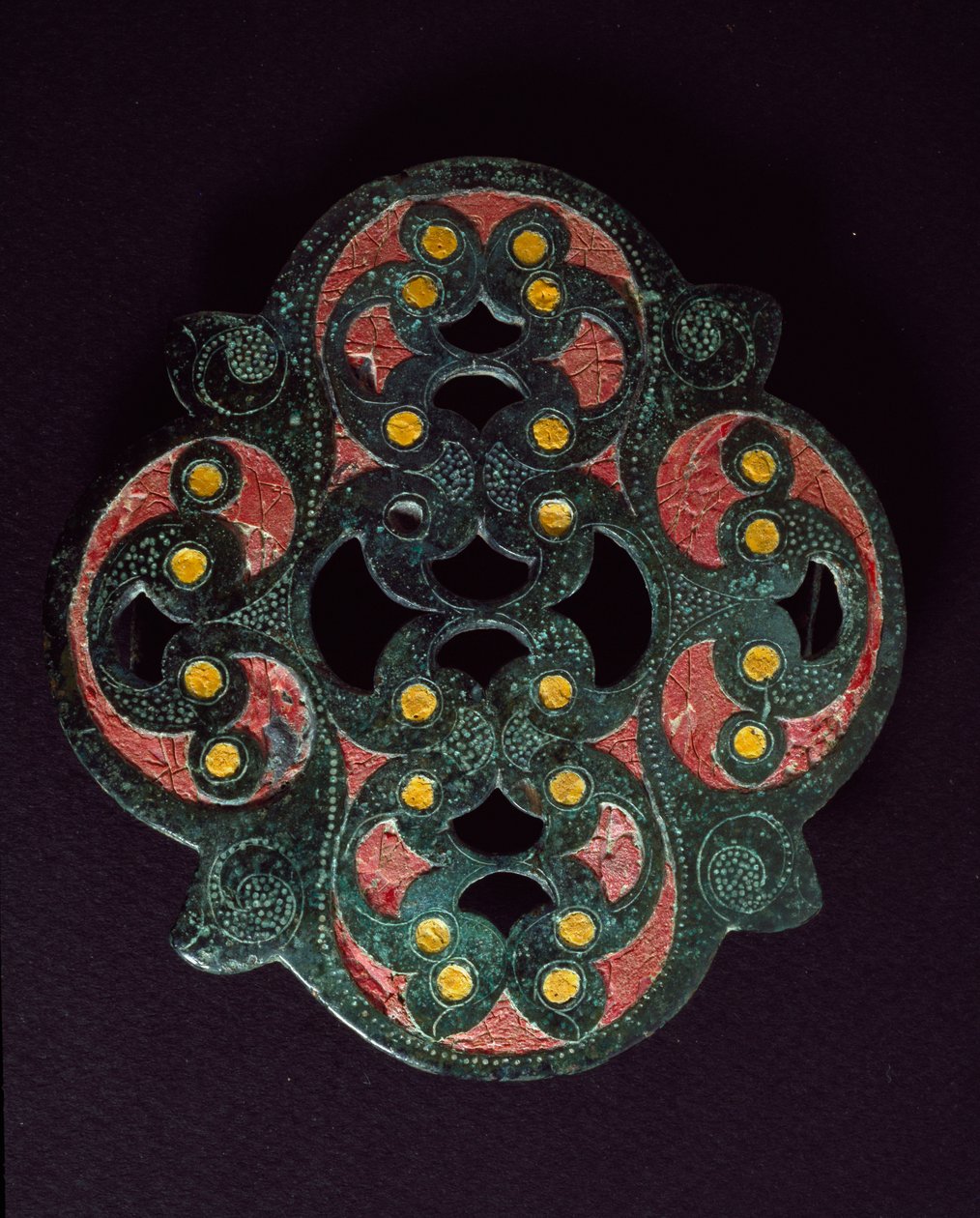 Kelta művészet: áttört bronzlemez zománcbevonattal. Kr.u. 1. század. Paillardtól (Oise). Breteuil, régészeti múzeum alkotó: Celtic