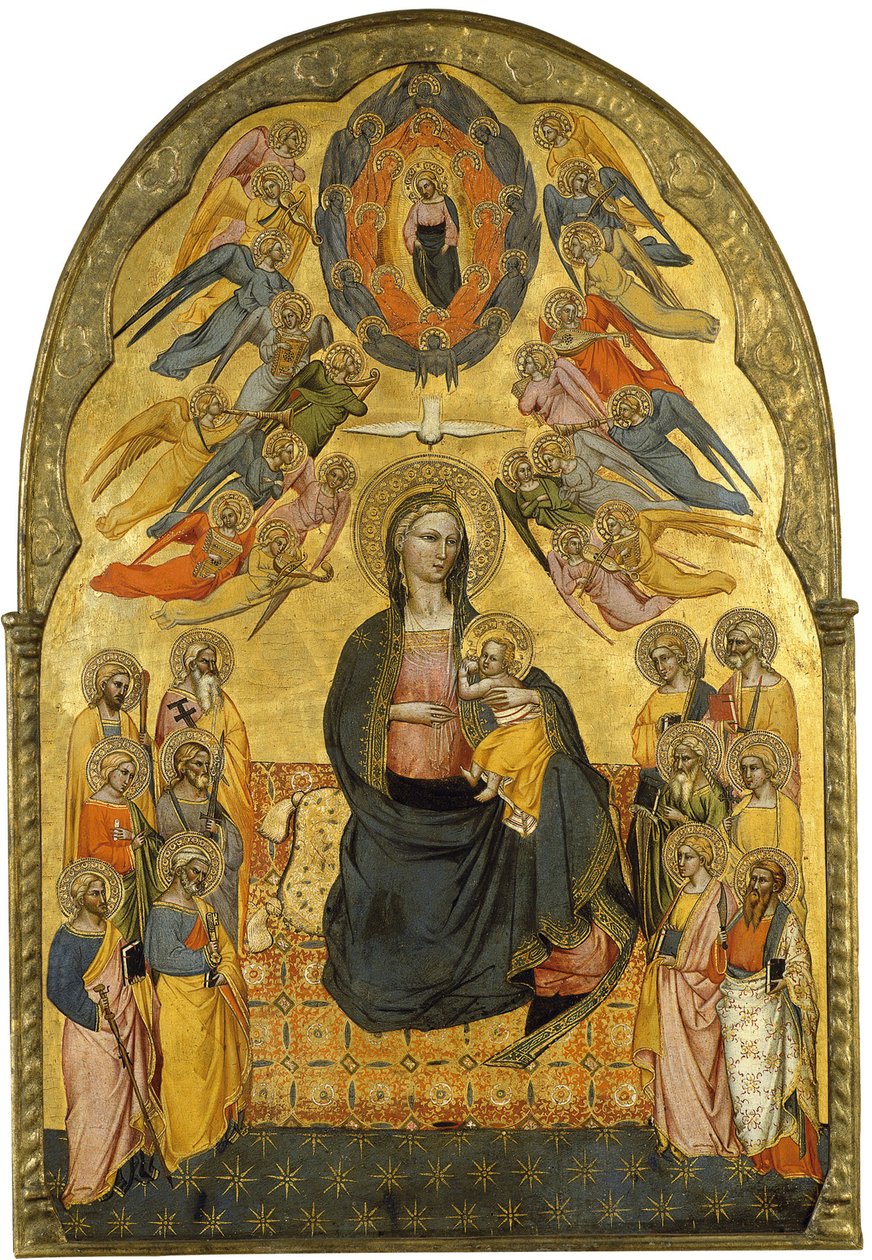 Az alázatosság Szűza a Szentatyával, a Szentlélekkel és a tizenkét apostollal alkotó: Cenni di Francesco di ser Cenni