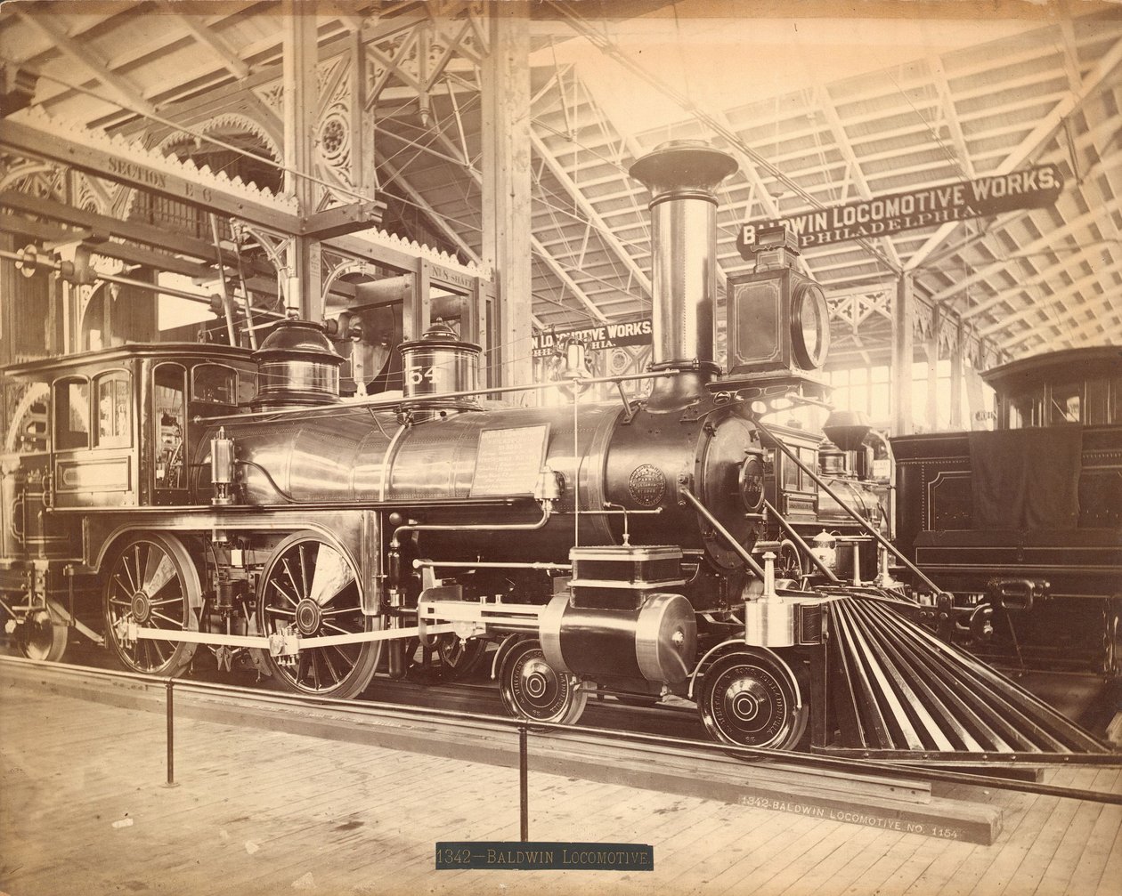 Baldwin mozdony, "No. 1154", Centennial Exhibition, Philadelphia alkotó: Centennial Photographic Co.