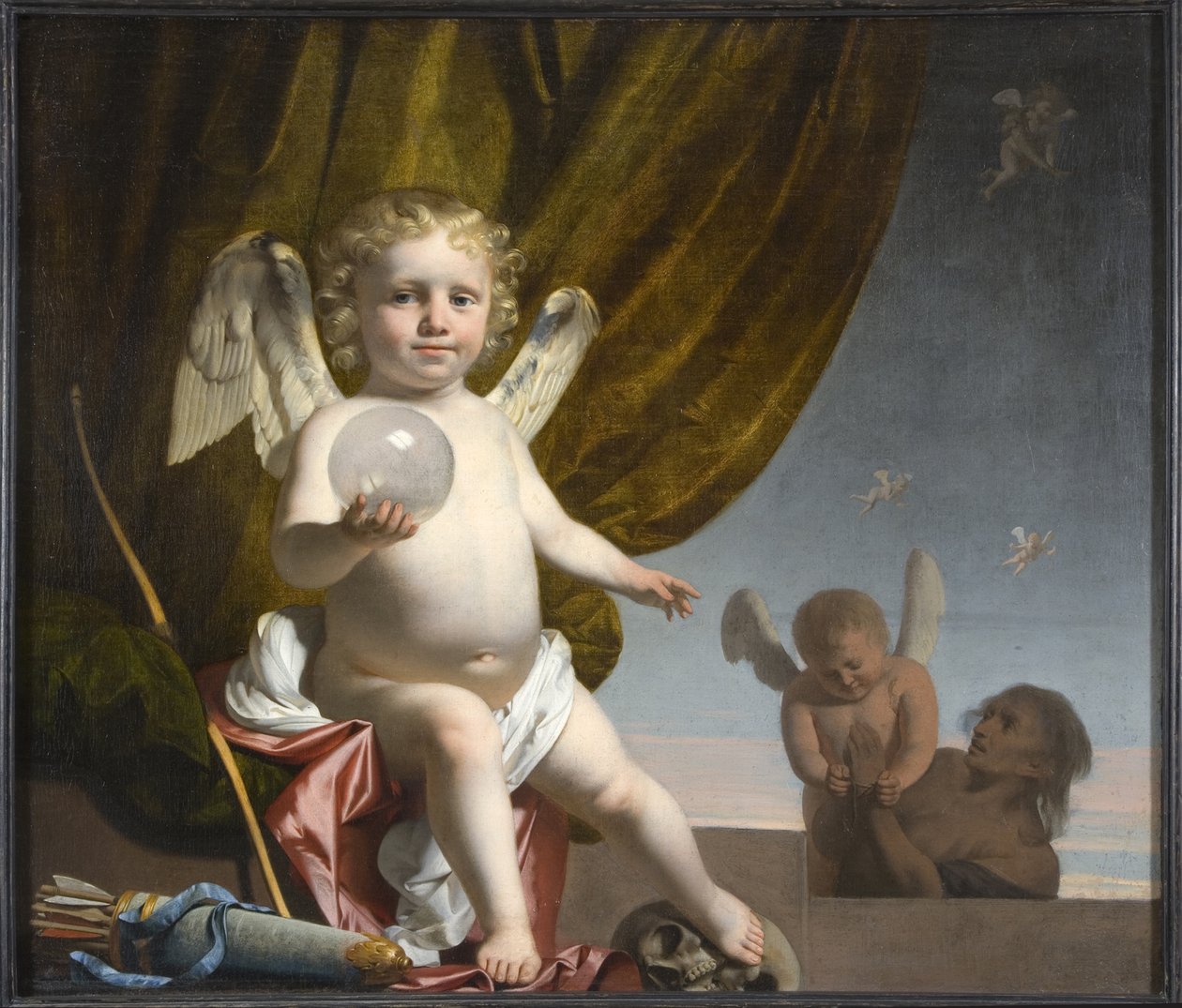 Amor üveggömböt tart, 1650-1660 alkotó: Cesar Boetius van Everdingen