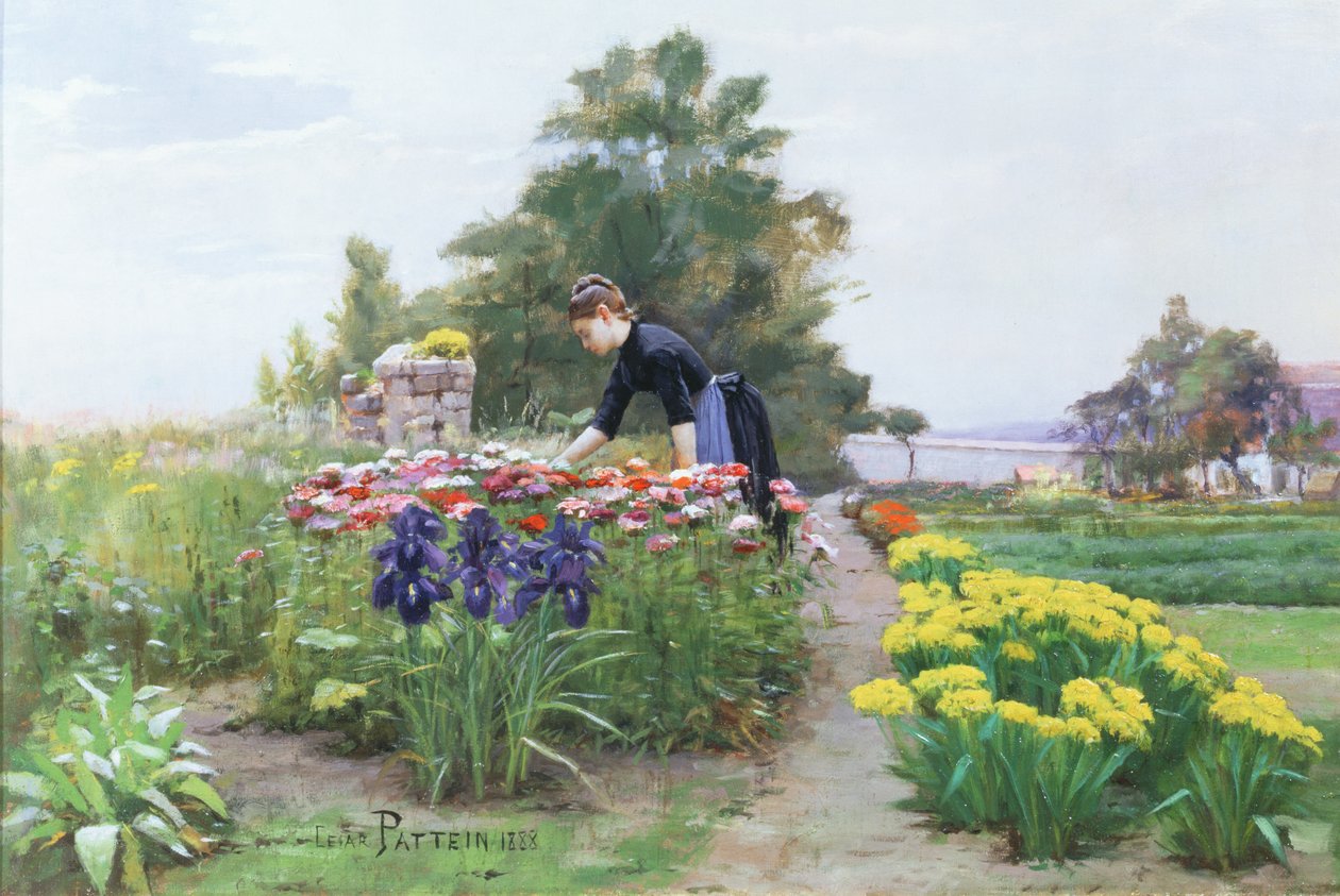 A virágos kert, 1888 alkotó: Cesar Pattein