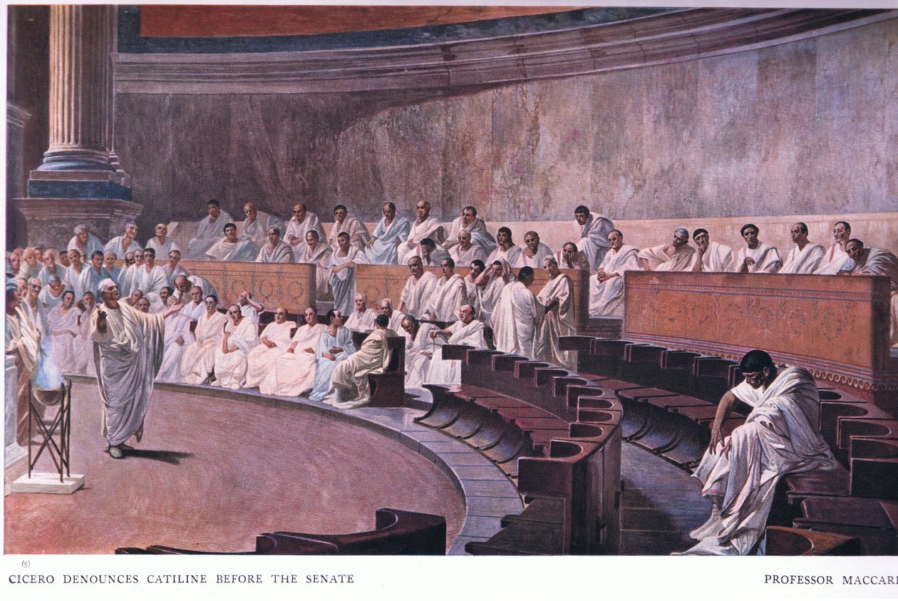 Cicero elítéli Catilinust a szenátus előtt, egy freskóról, The Gresham Publishing Company Ltd., 1920 alkotó: Cesare Maccari