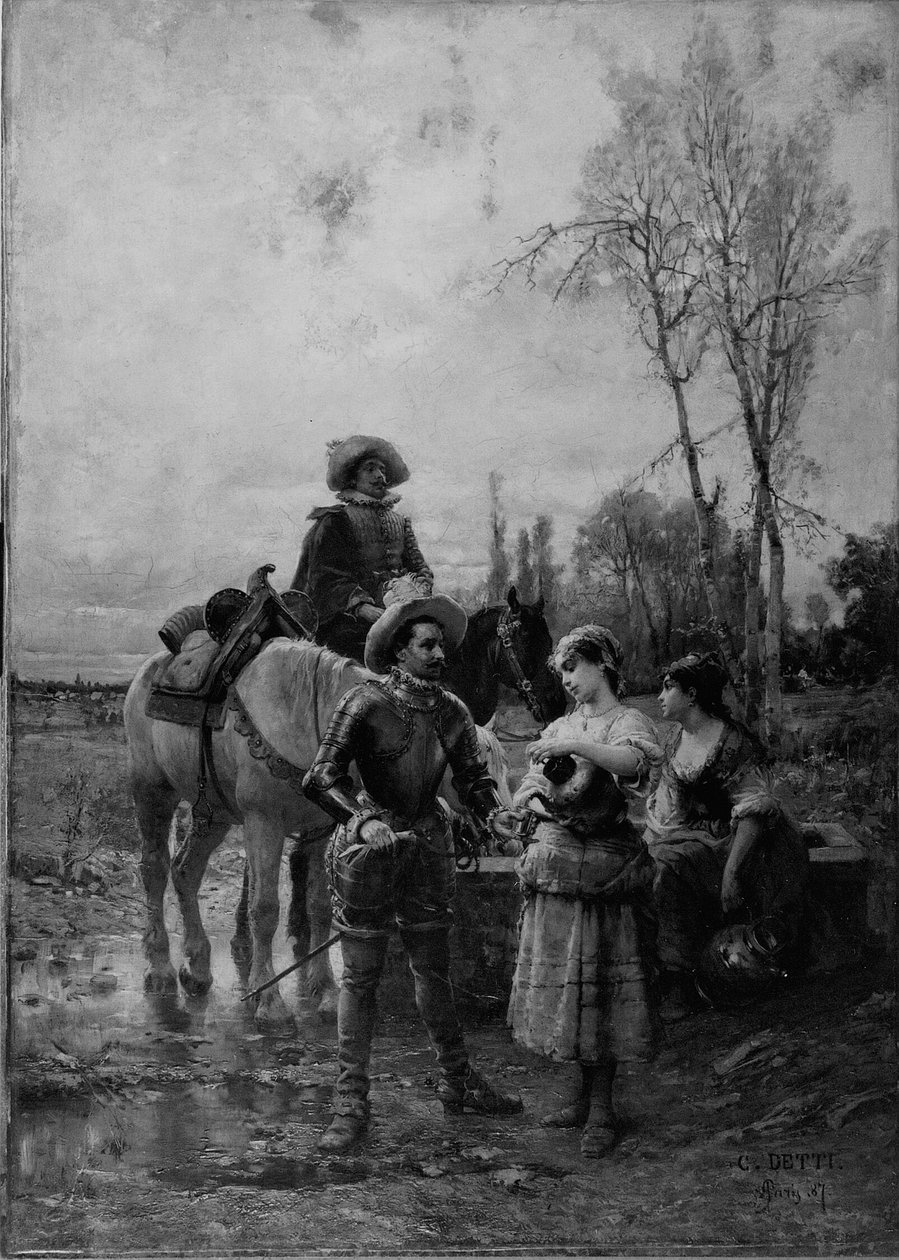 A szökőkútnál alkotó: Cesare Agostino Detti
