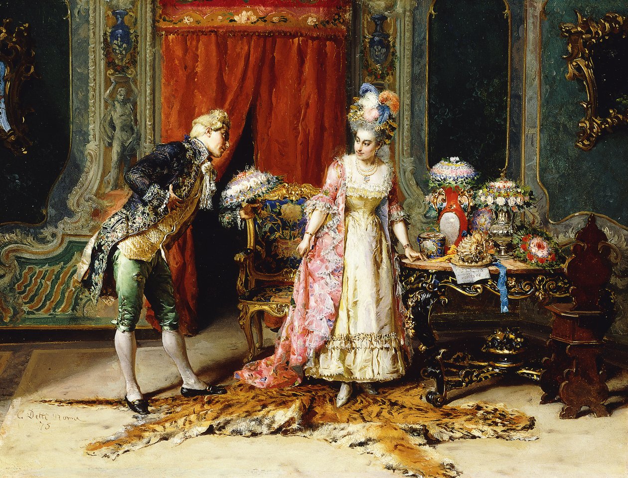 Virágok a hölgynek, 1875 alkotó: Cesare Auguste Detti
